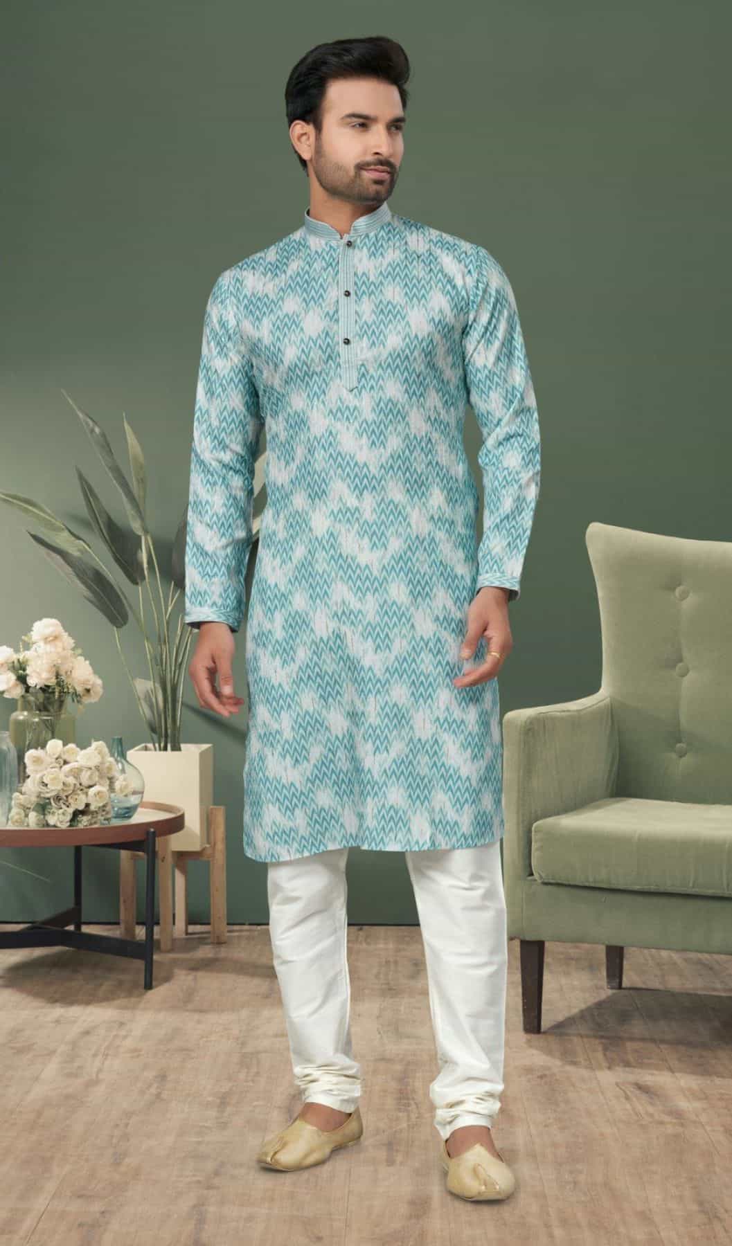 sky blue kurta for men
