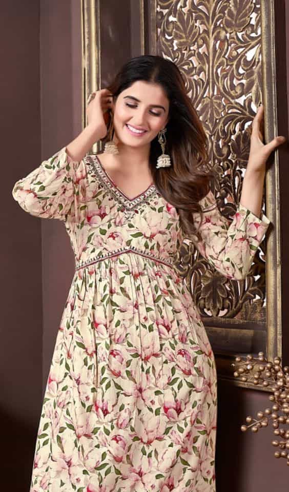 green rayon kurti set with dupatta
