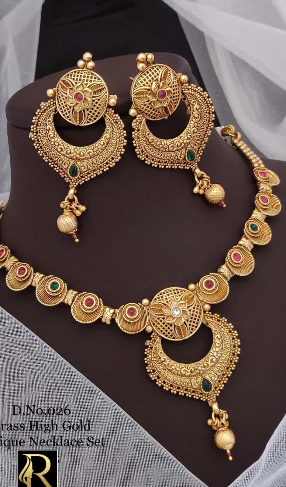 Handcrafted gold-plated Rajwadi necklace for special occasions
