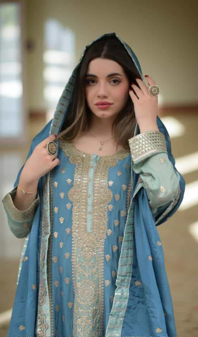 Sea Blue Sharara Kurti Set