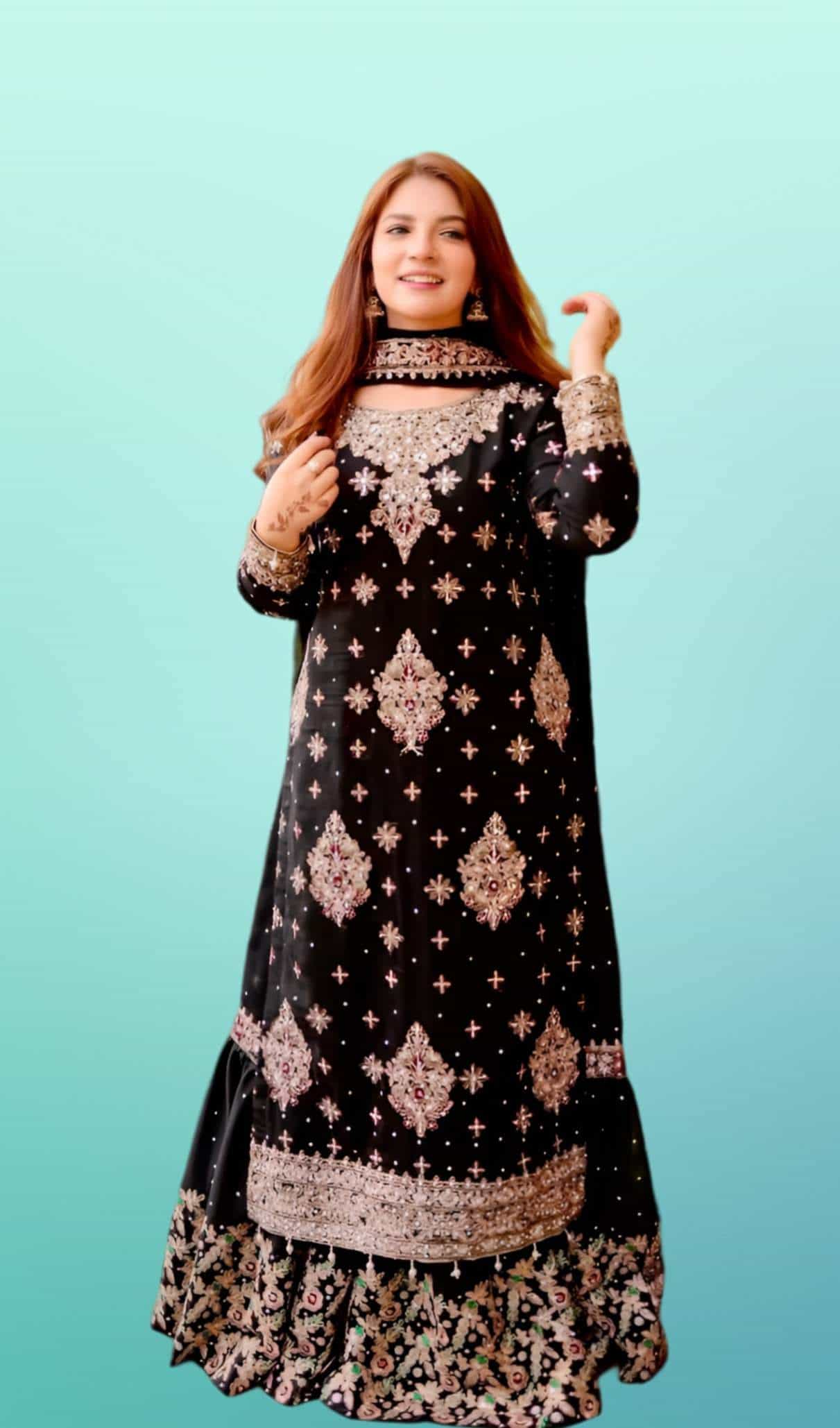 Black Sharara Kurti Set