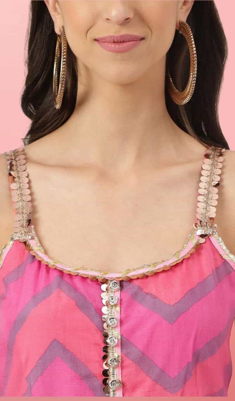 Floral Printed Anarkali Sharara Set
