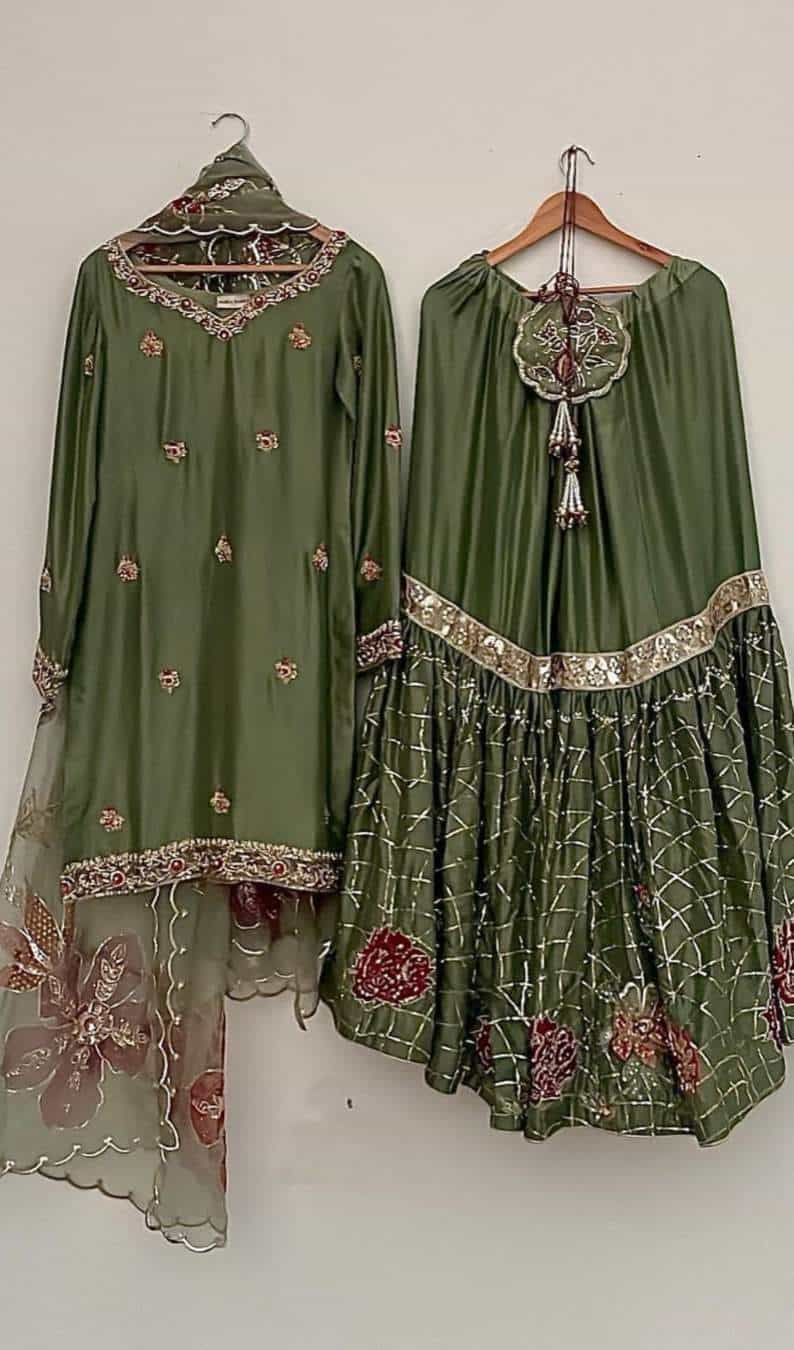 Green Sharara Set for Mehndi	