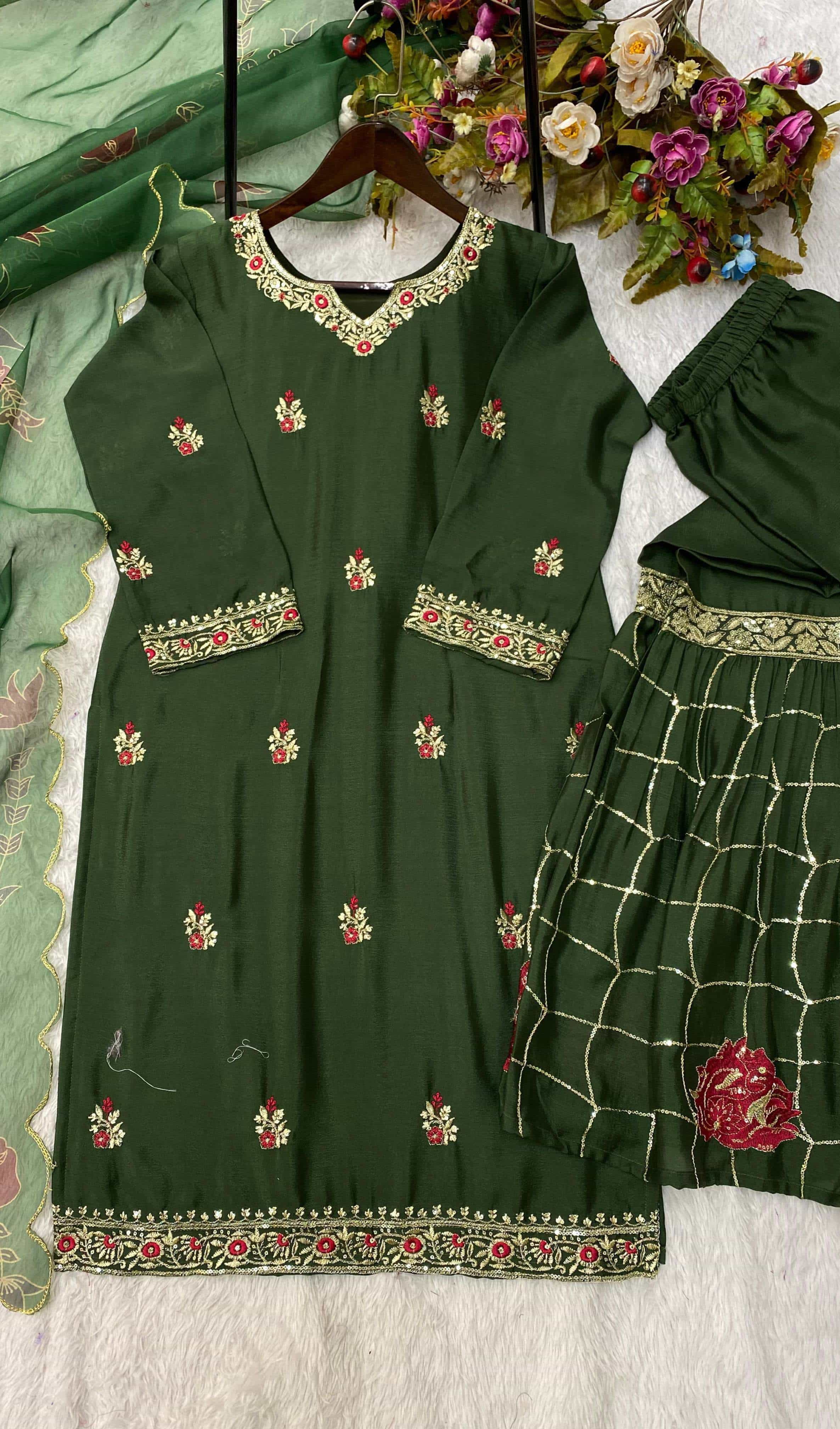 Bottle Green Sharara	