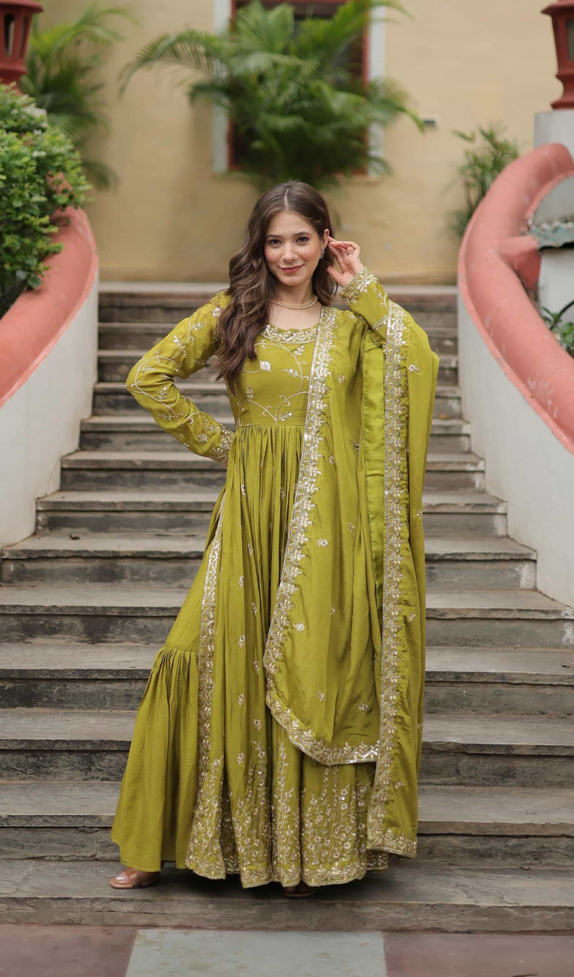 Pear Green Sharara Set