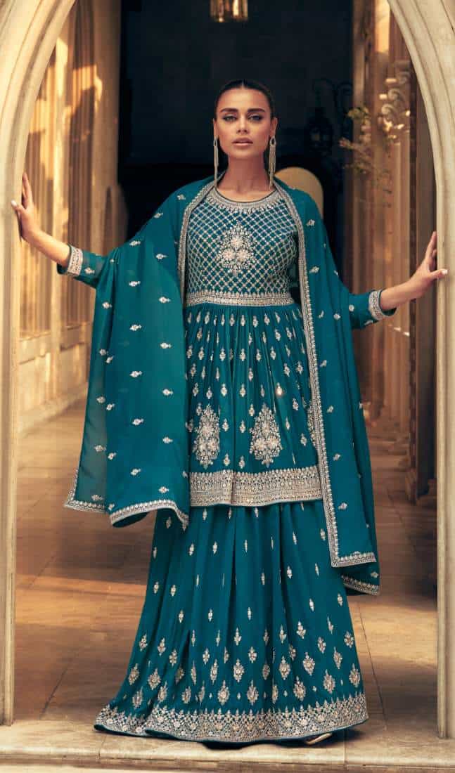 Rama Color Georgette Kurti