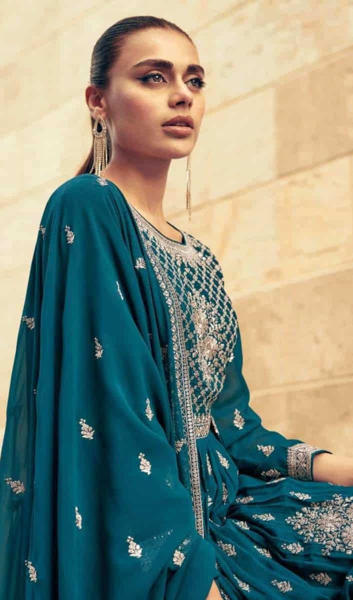 Designer Georgette Kurti Set