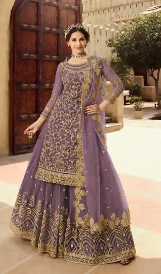 Lavender Kurti Set with dupatta