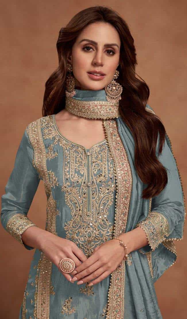 Grey Sharara and kurti Set