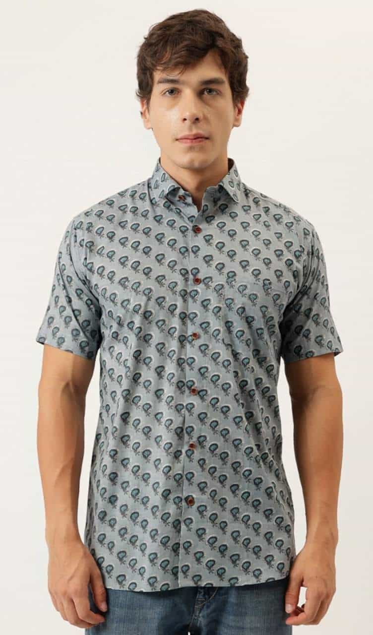 sky blue pure cotton half shirt