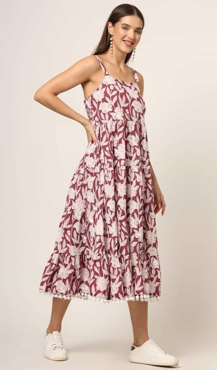 floral cotton midi dress