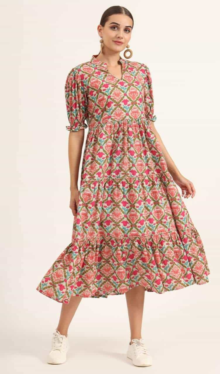 multicolored floral dress