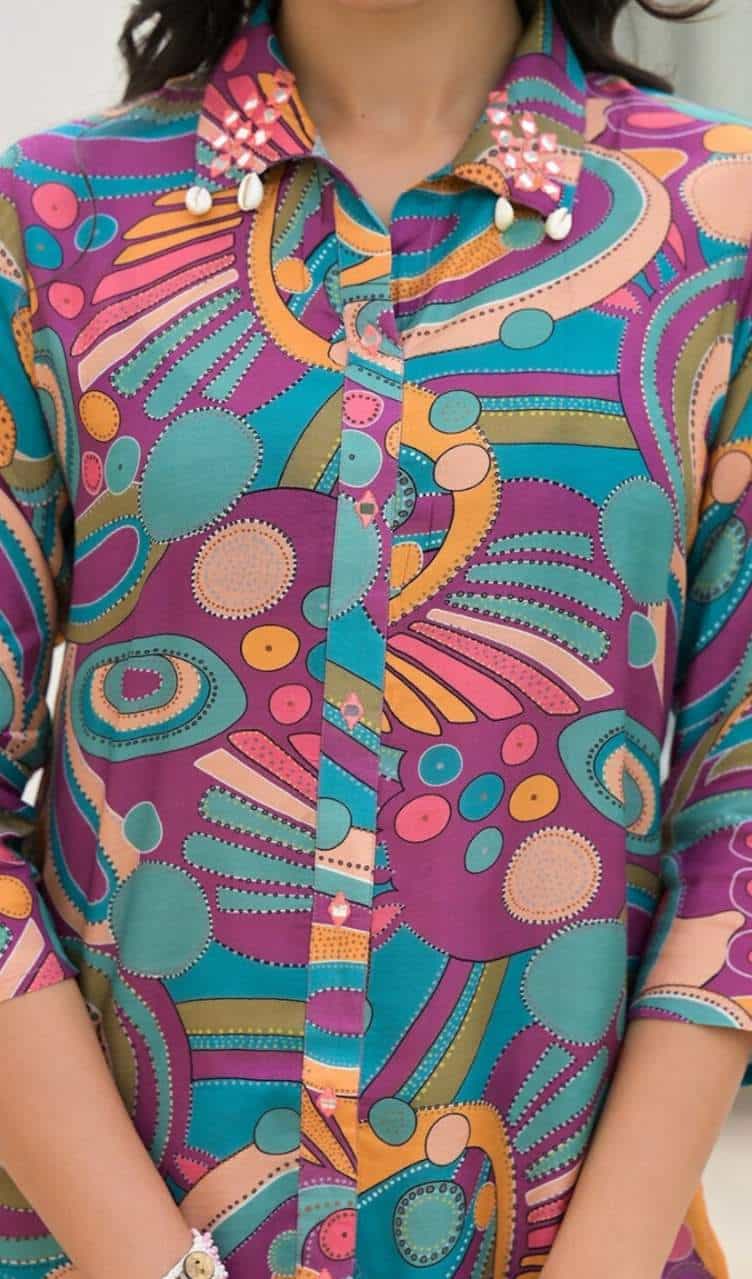 shirt with flared trousers