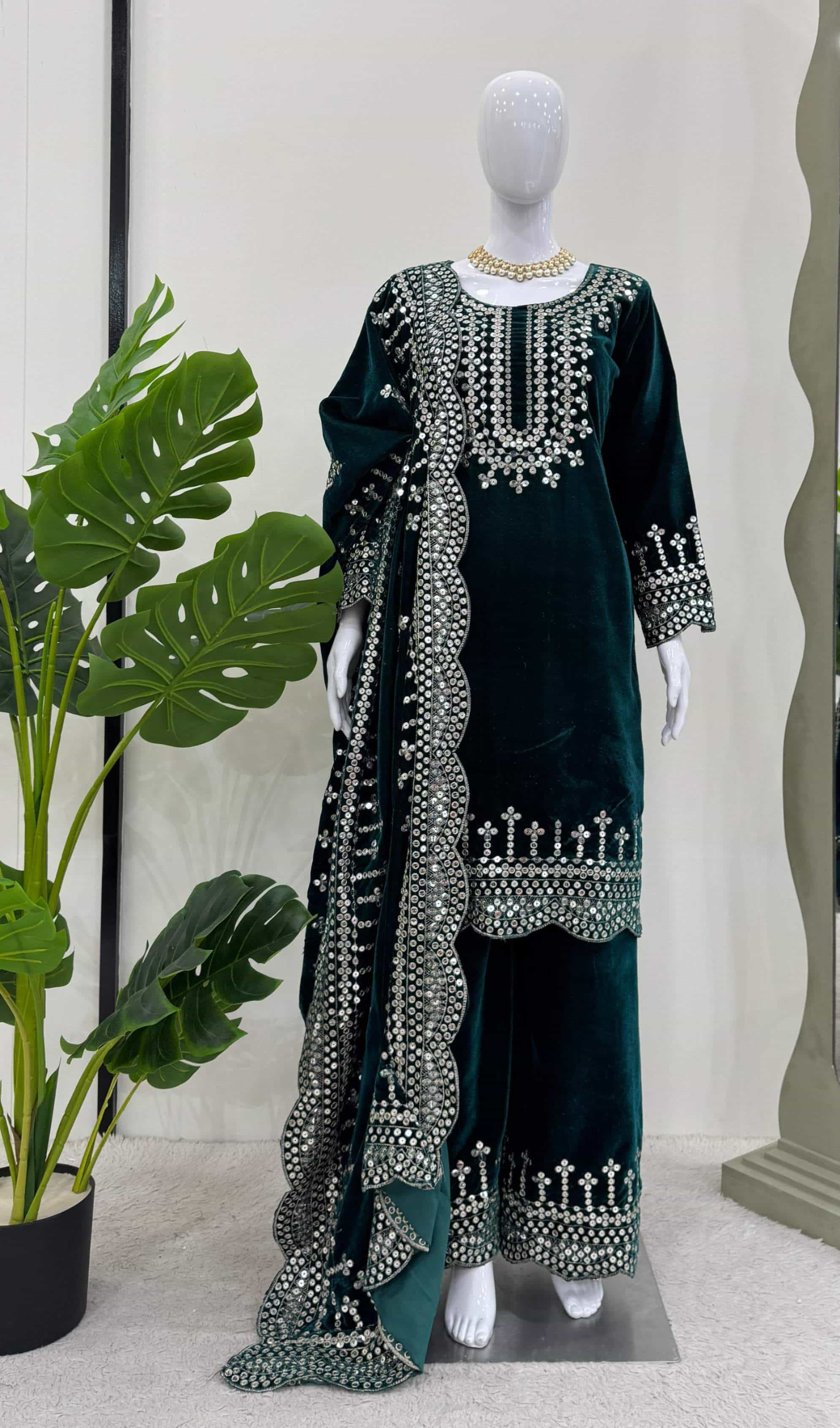 viscose velvet palazzo set