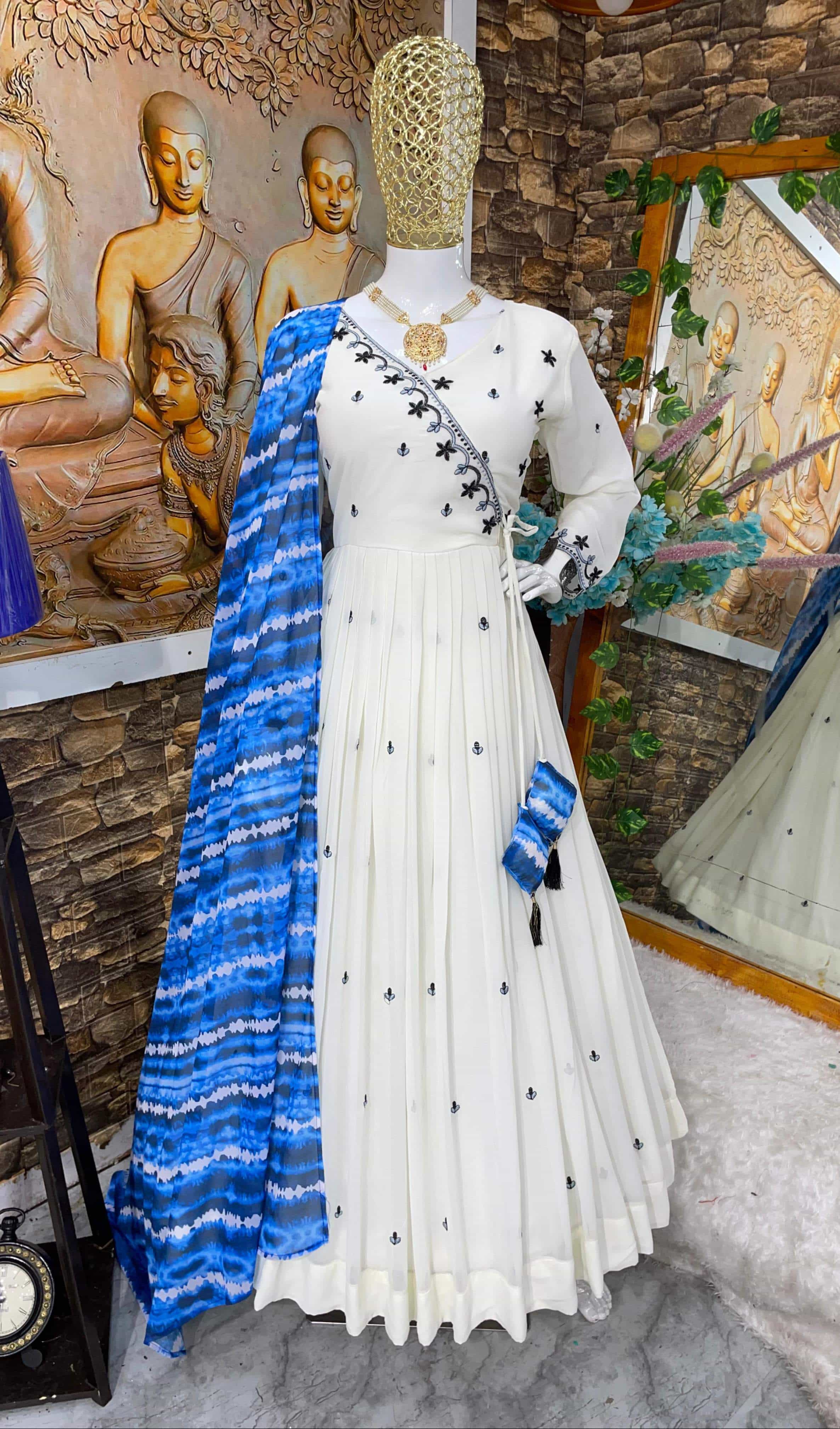 digital print dupatta gown