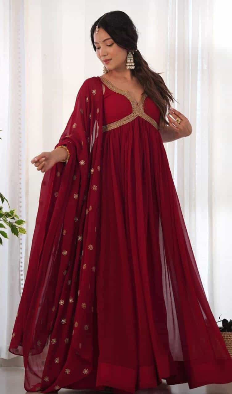 faux georgette gown