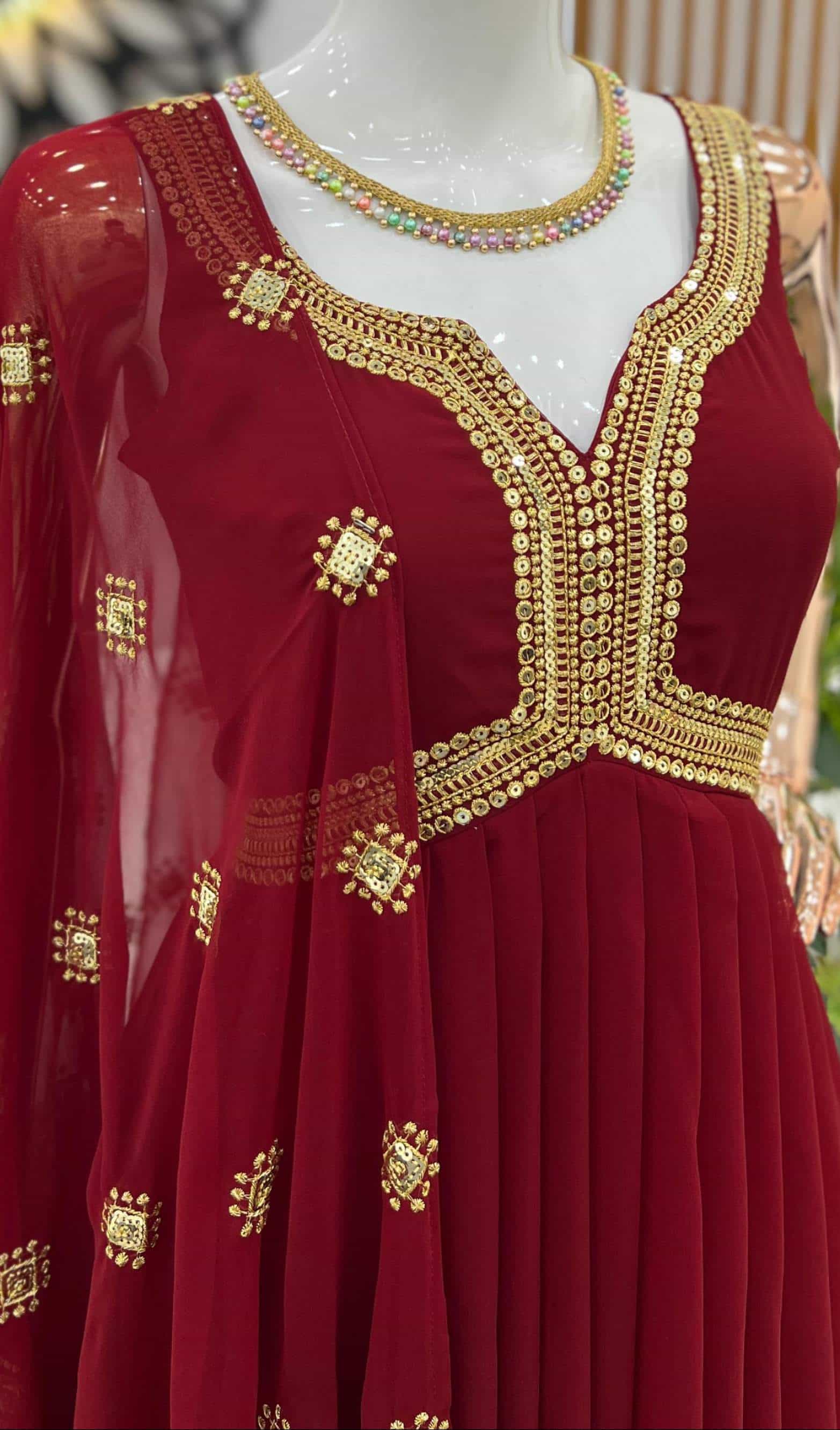 gown with dupatta