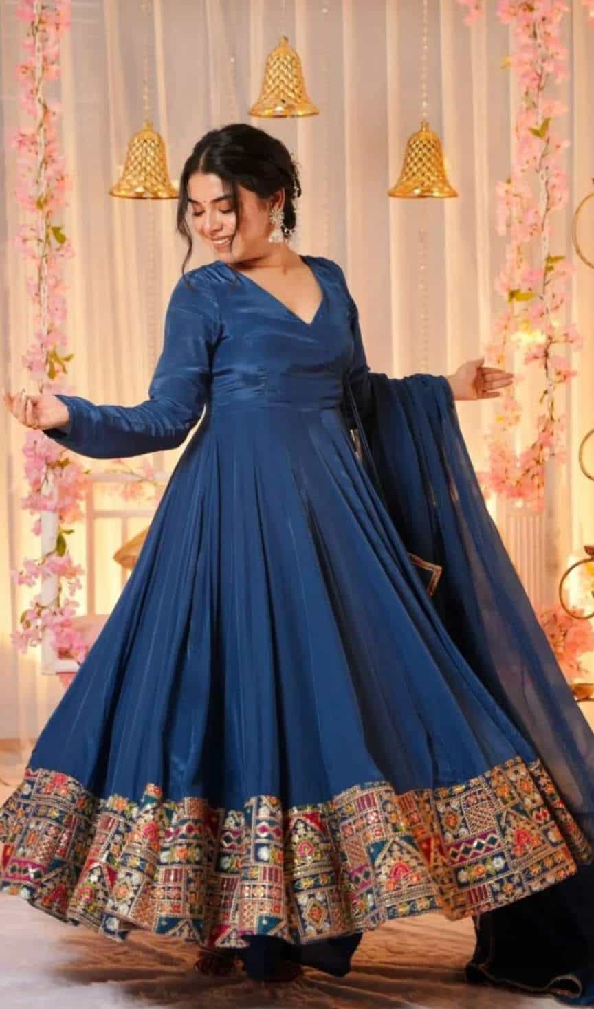 embroidered gown set