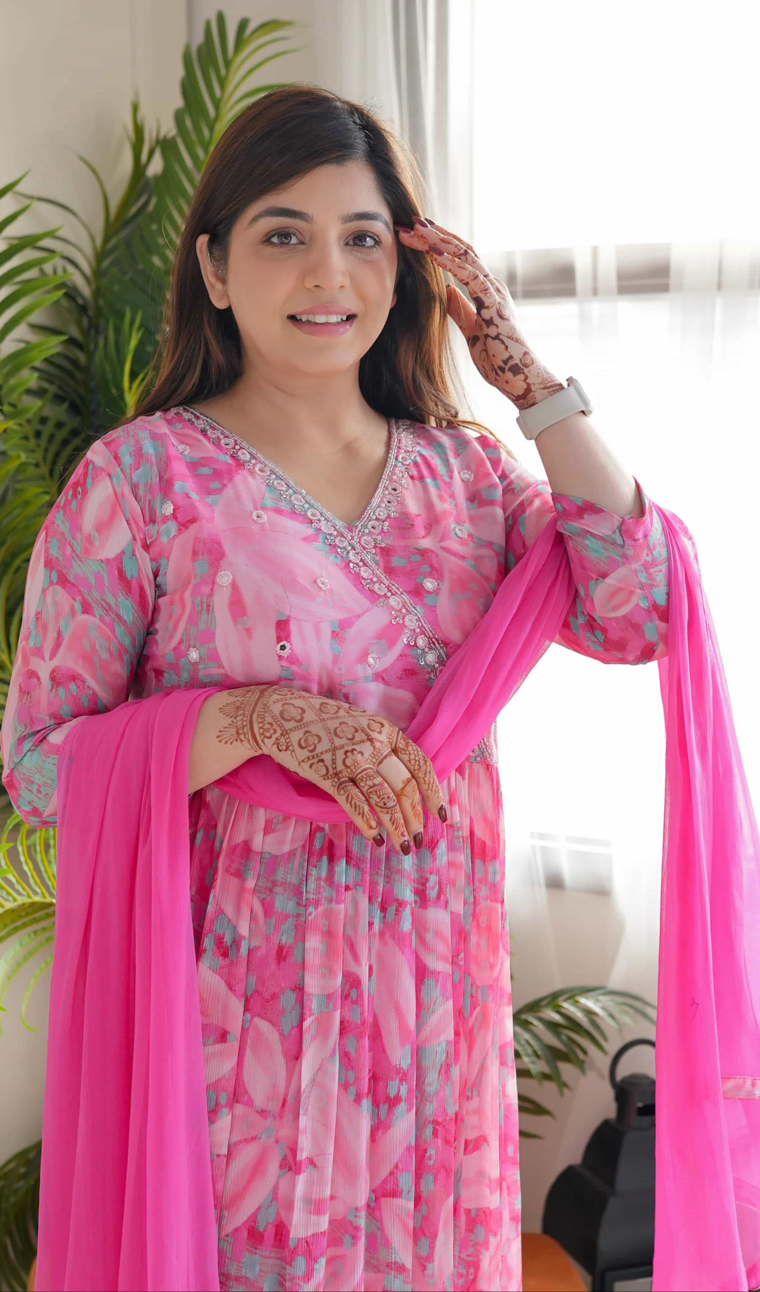 embroidered gown set