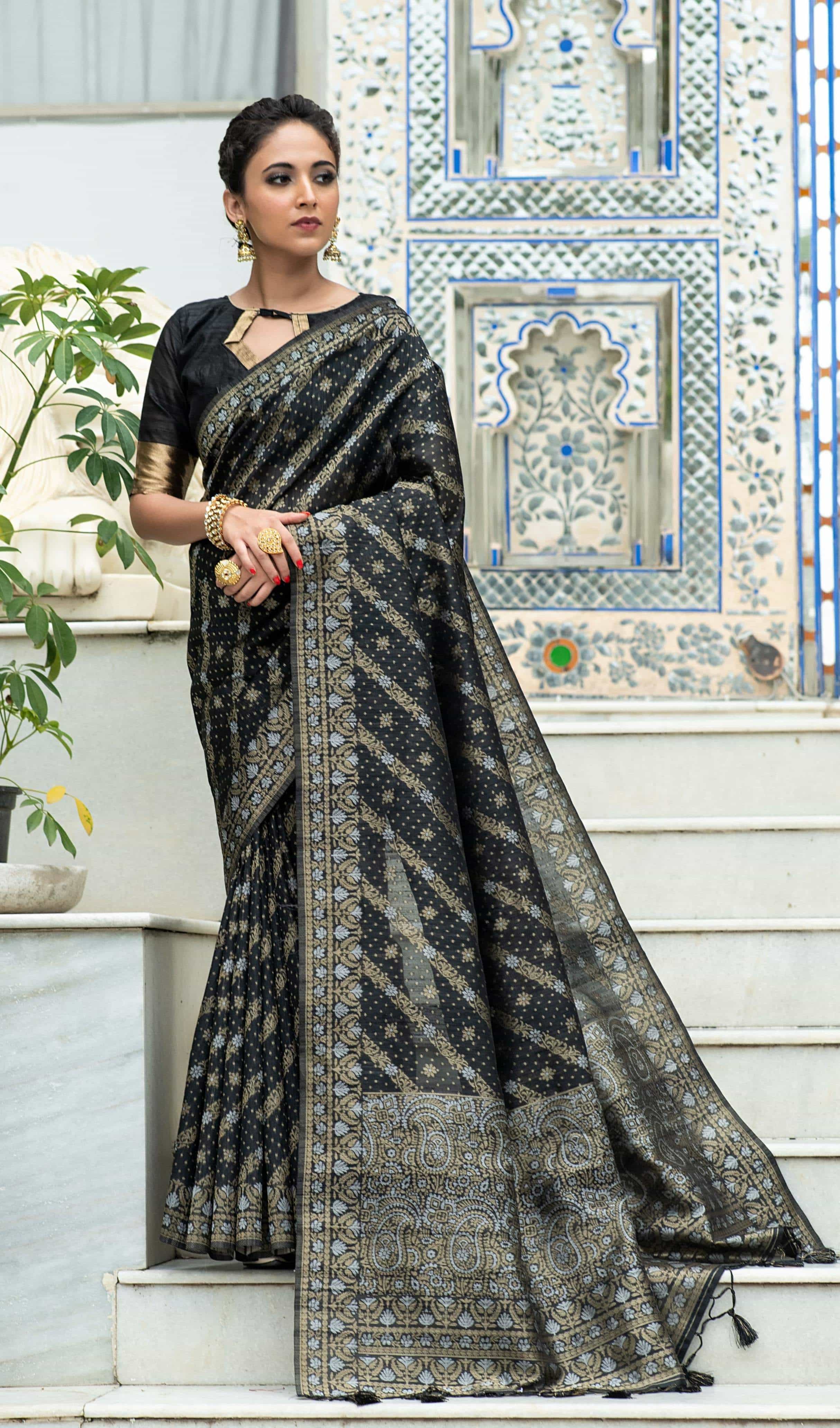 Black Silk Saree