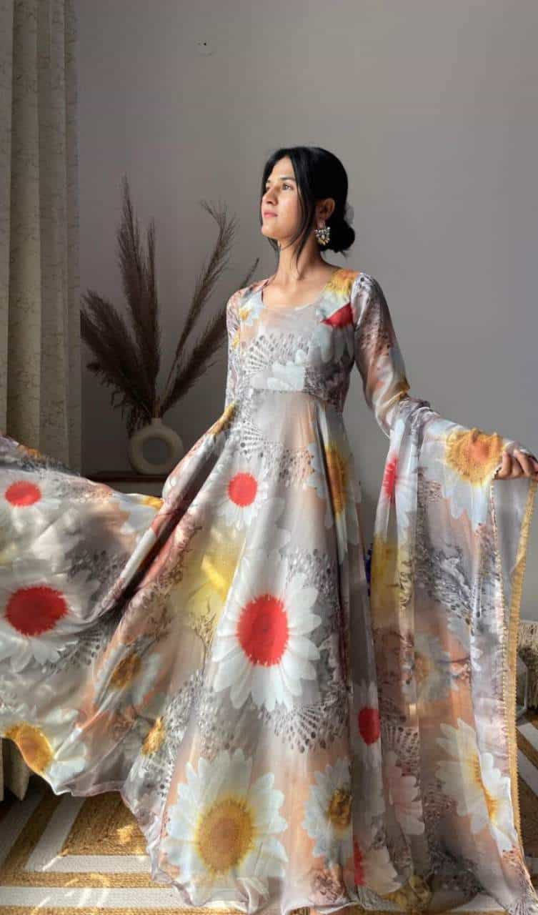 organza tabby silk gown