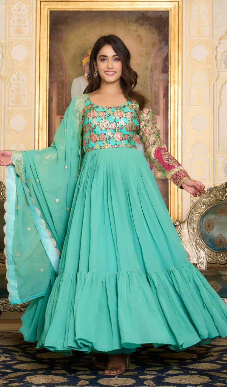 gown with dupatta