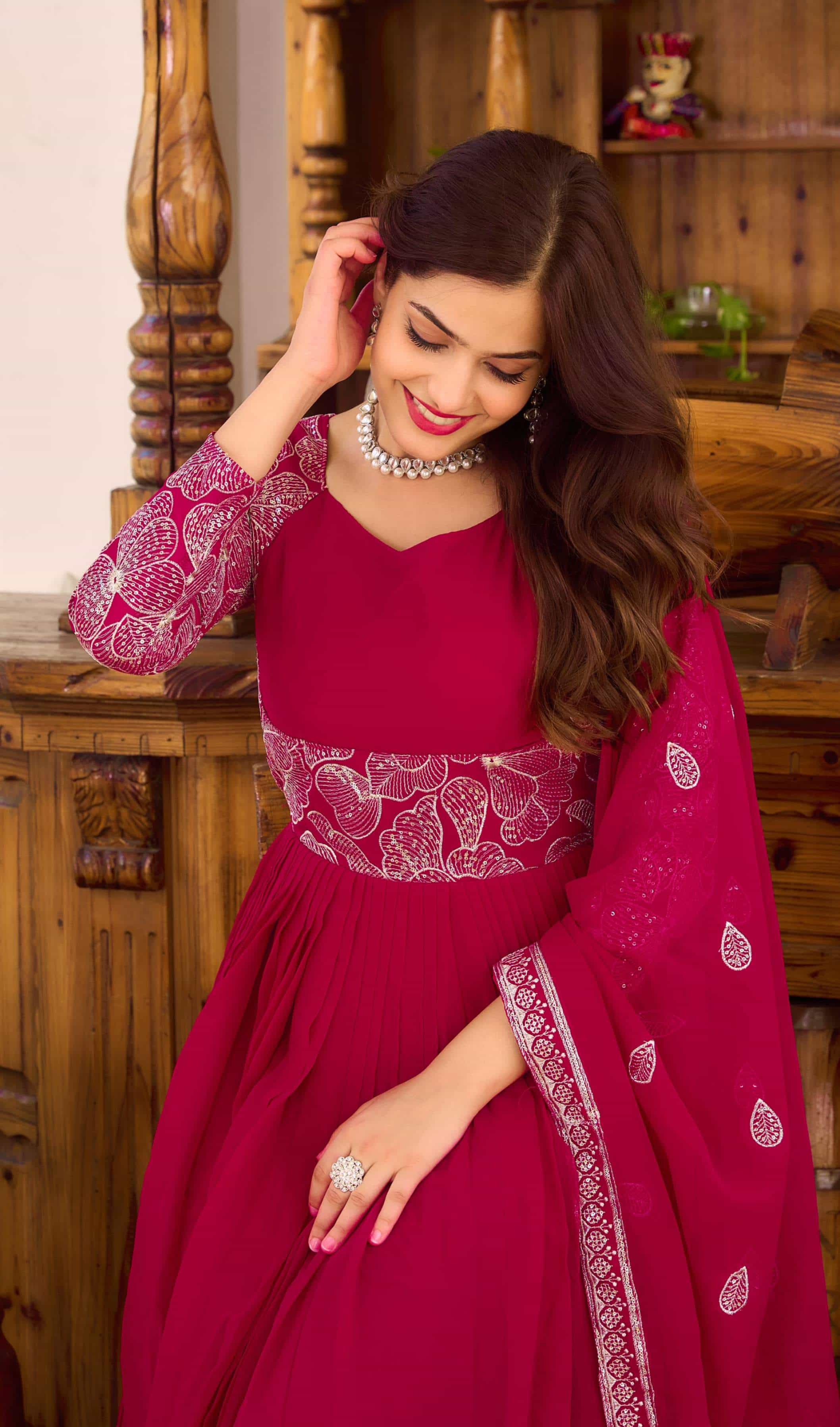 faux georgette gown