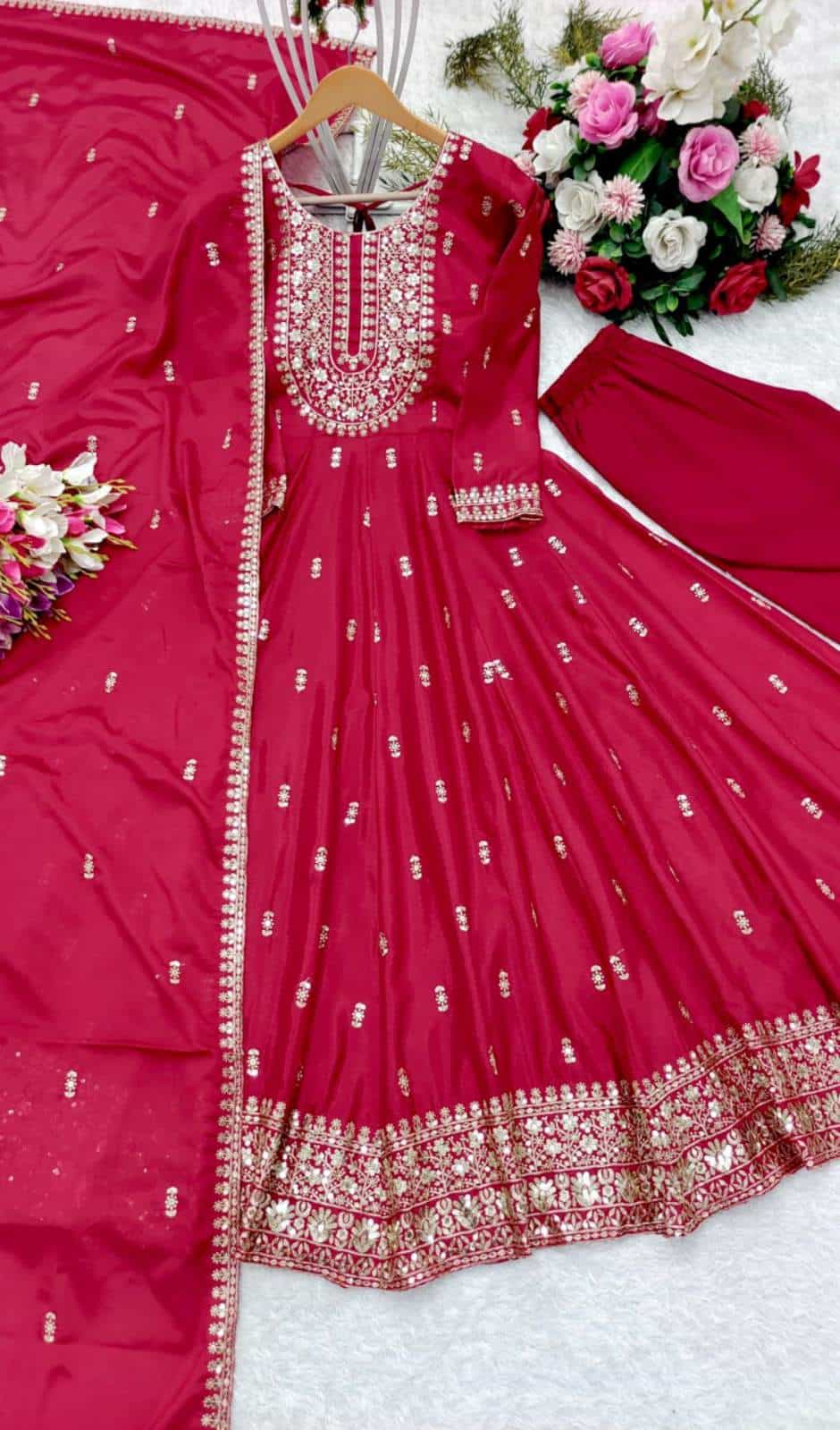 sequin work gown