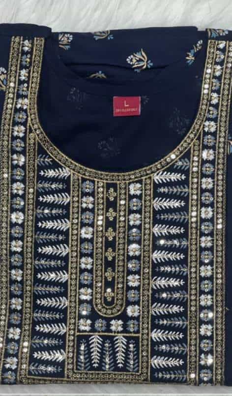 blue long anarkali gown