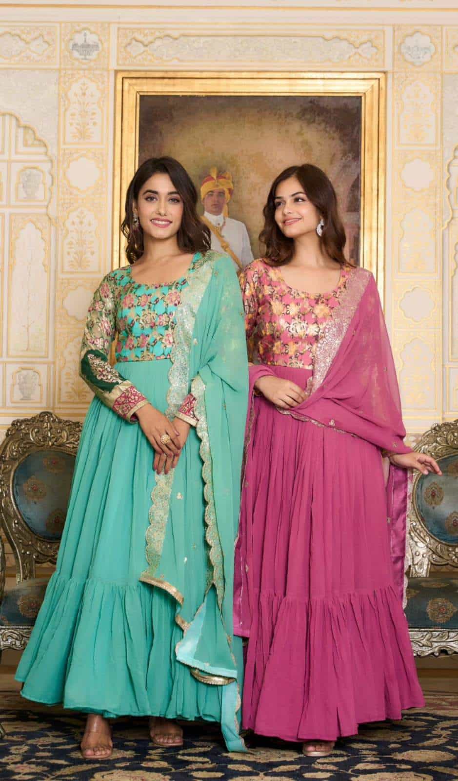  gown with dupatta