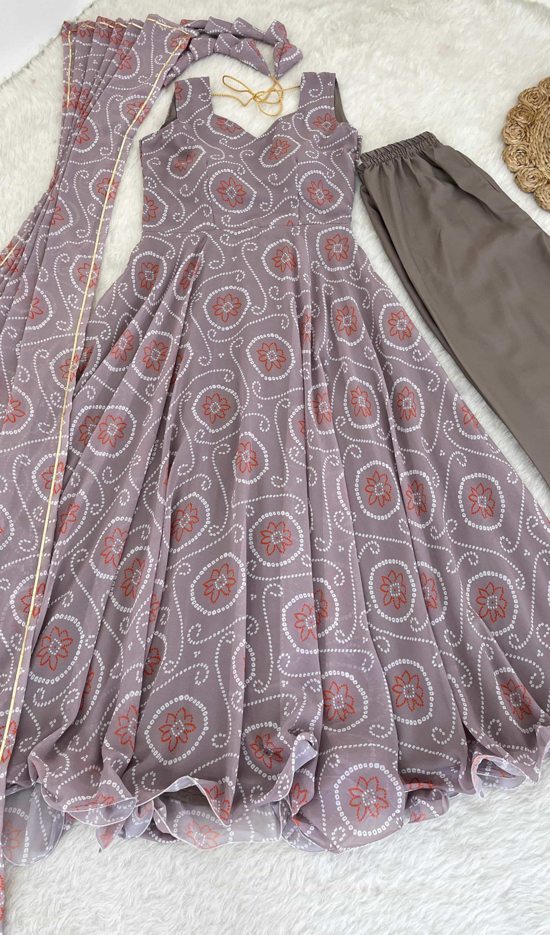 gown with dupatta