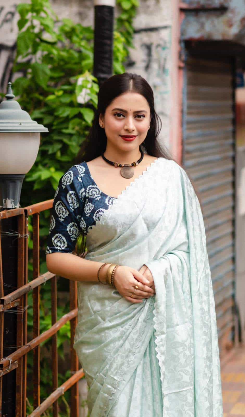 German Crepe Saree