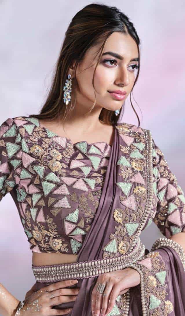 saree with sequin embroidery