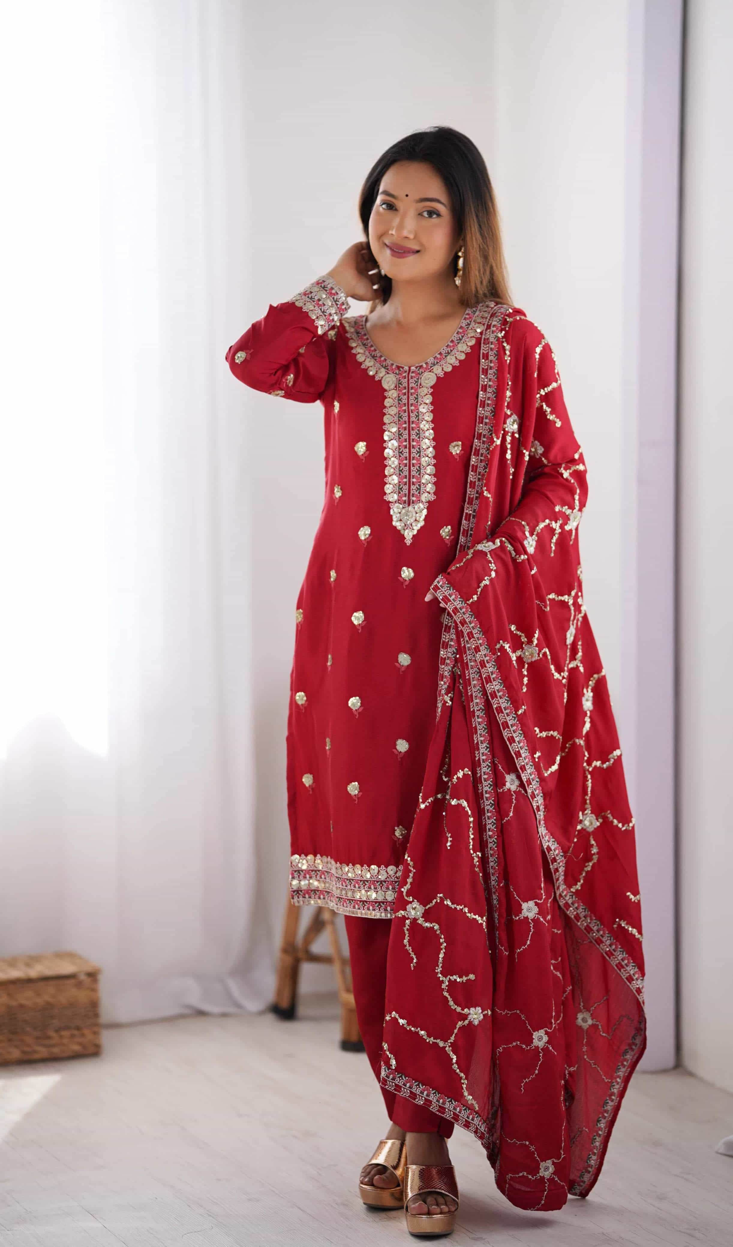 kurti with matching dupatta