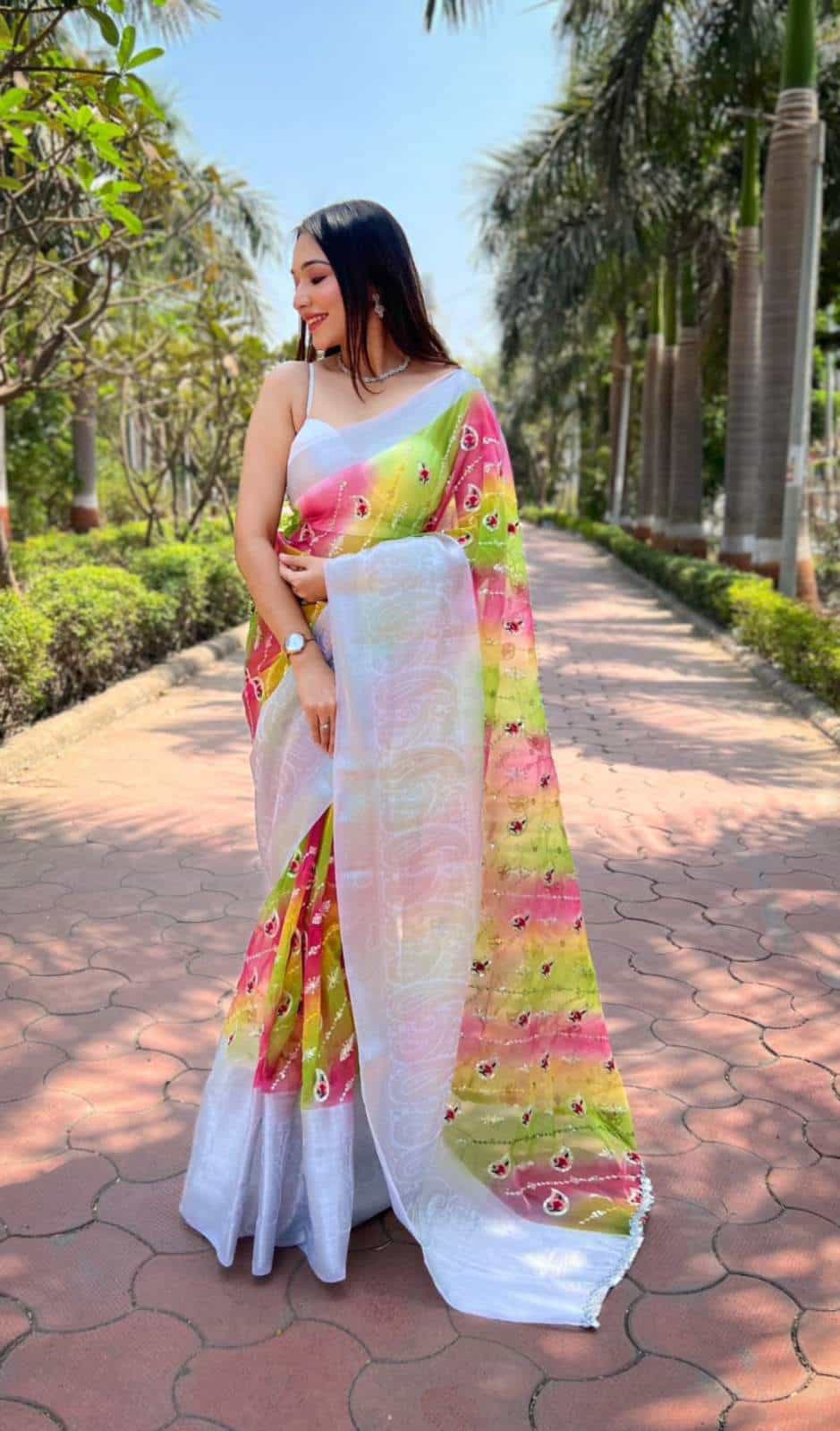 organza silk saree