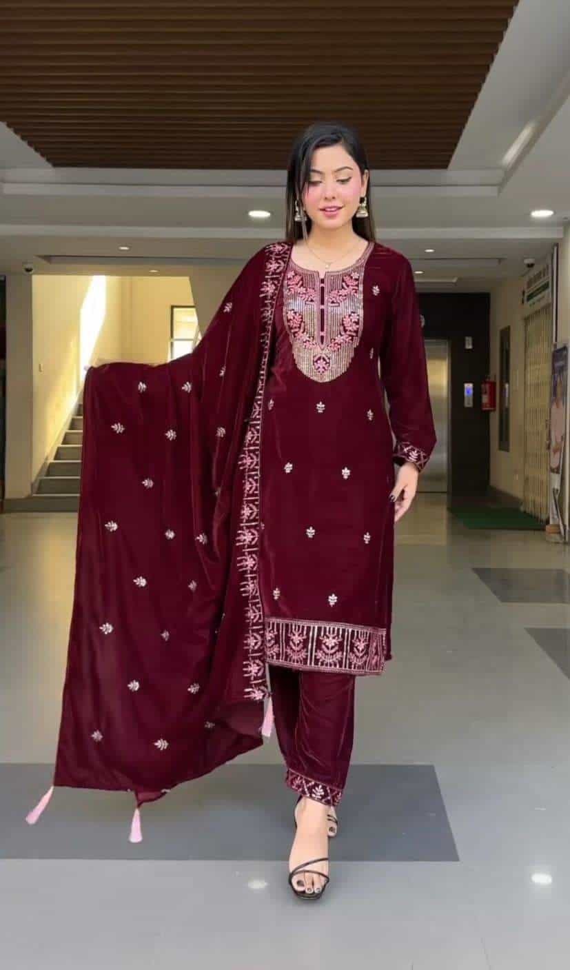 Viscose Velvet Salwar Suit