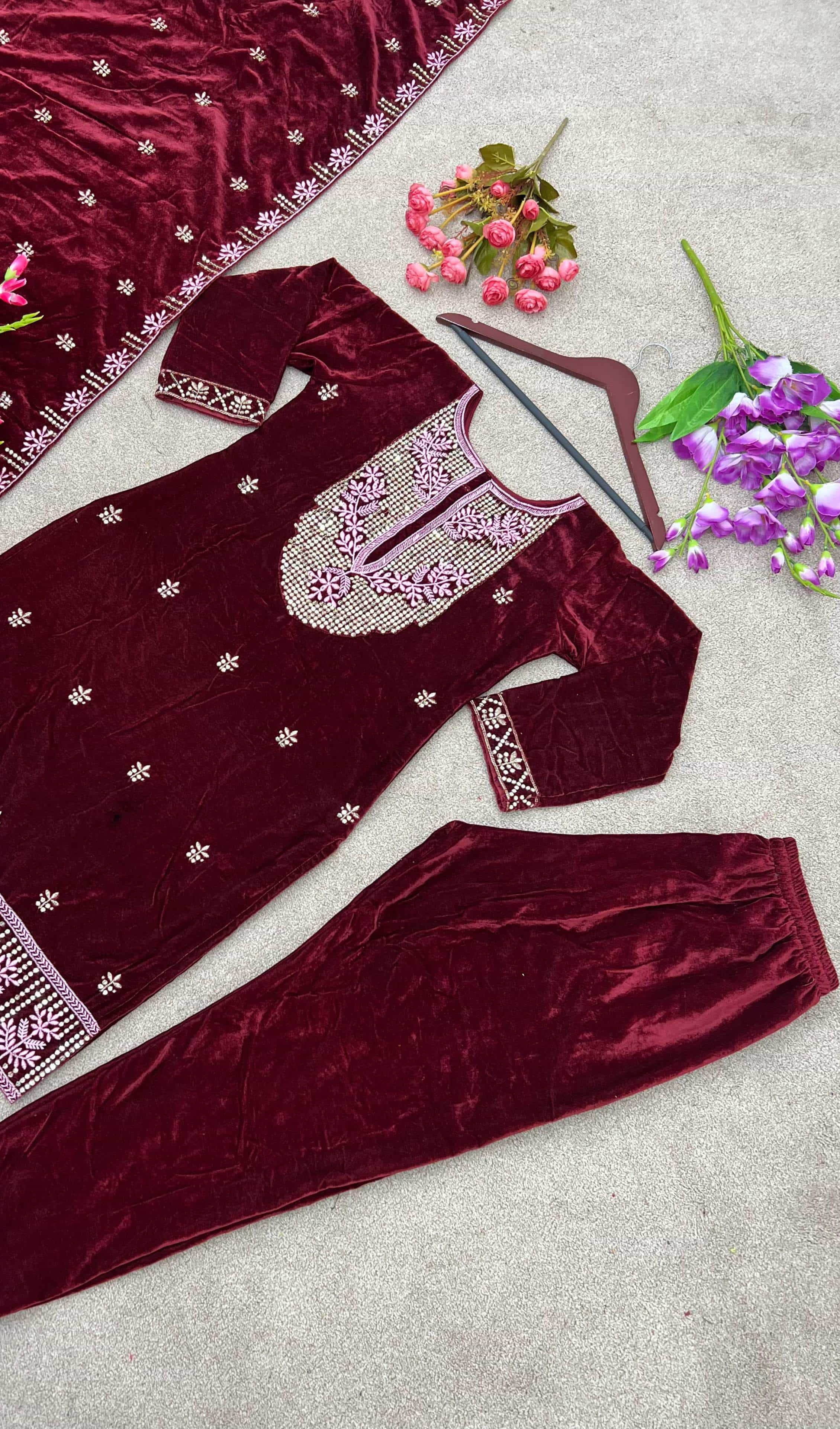 Maroon Salwar Kameez