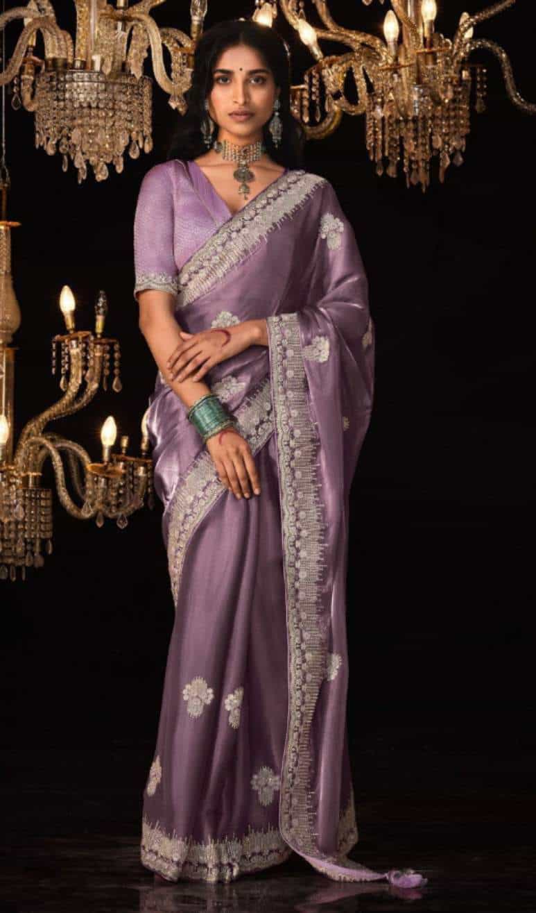 crystal silk saree