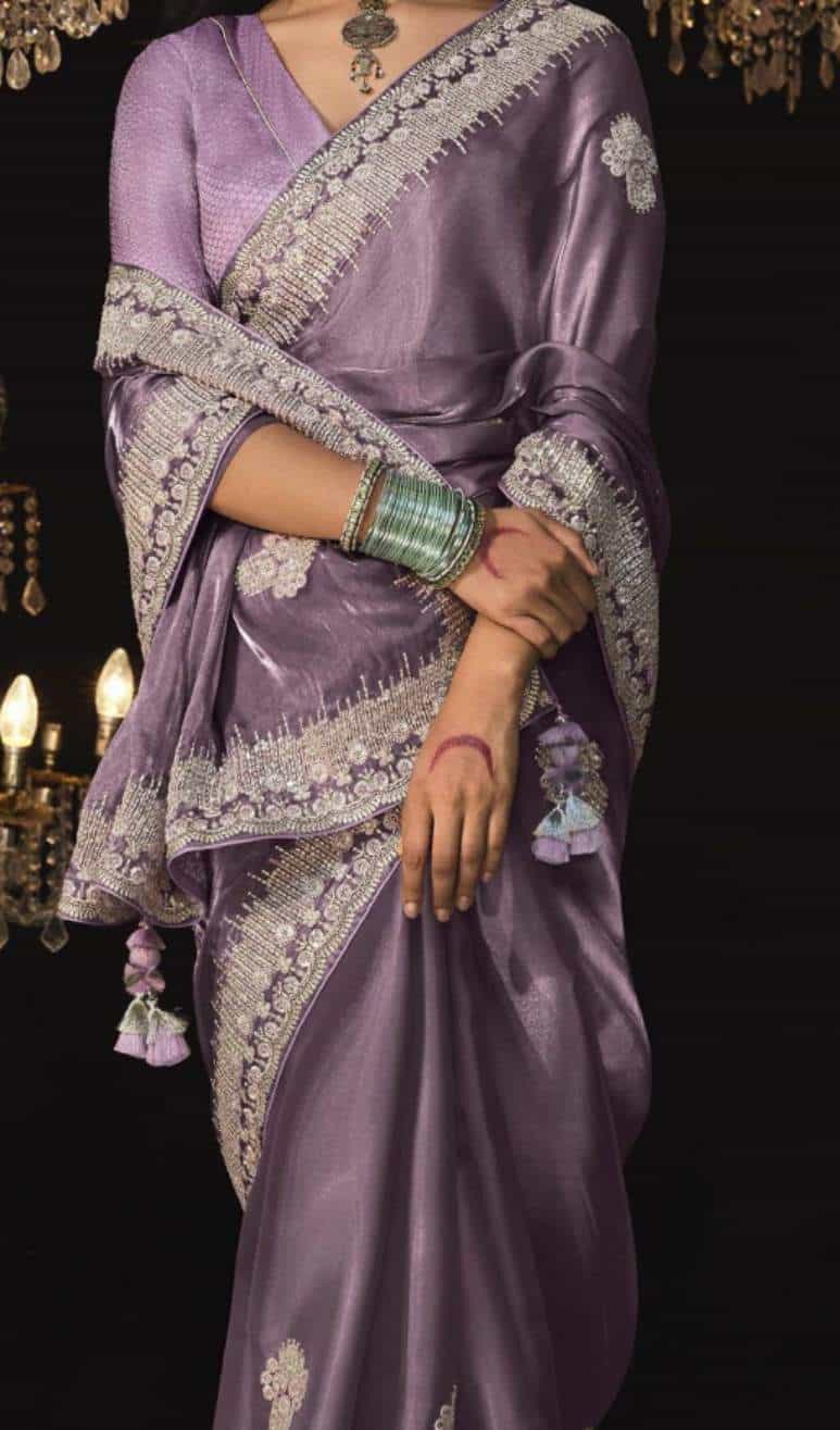 zari embroidery saree