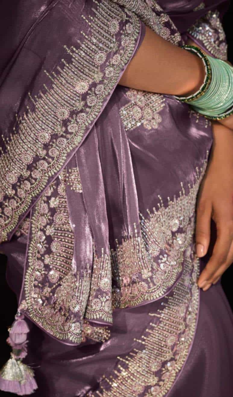 heavy work saree