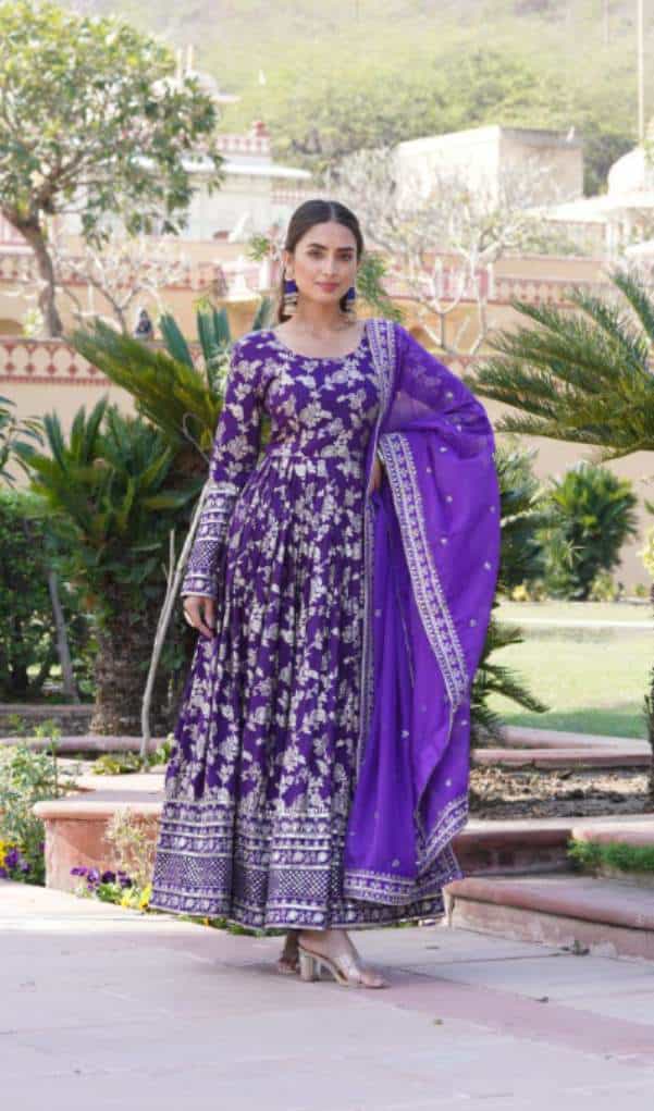gown with dupatta