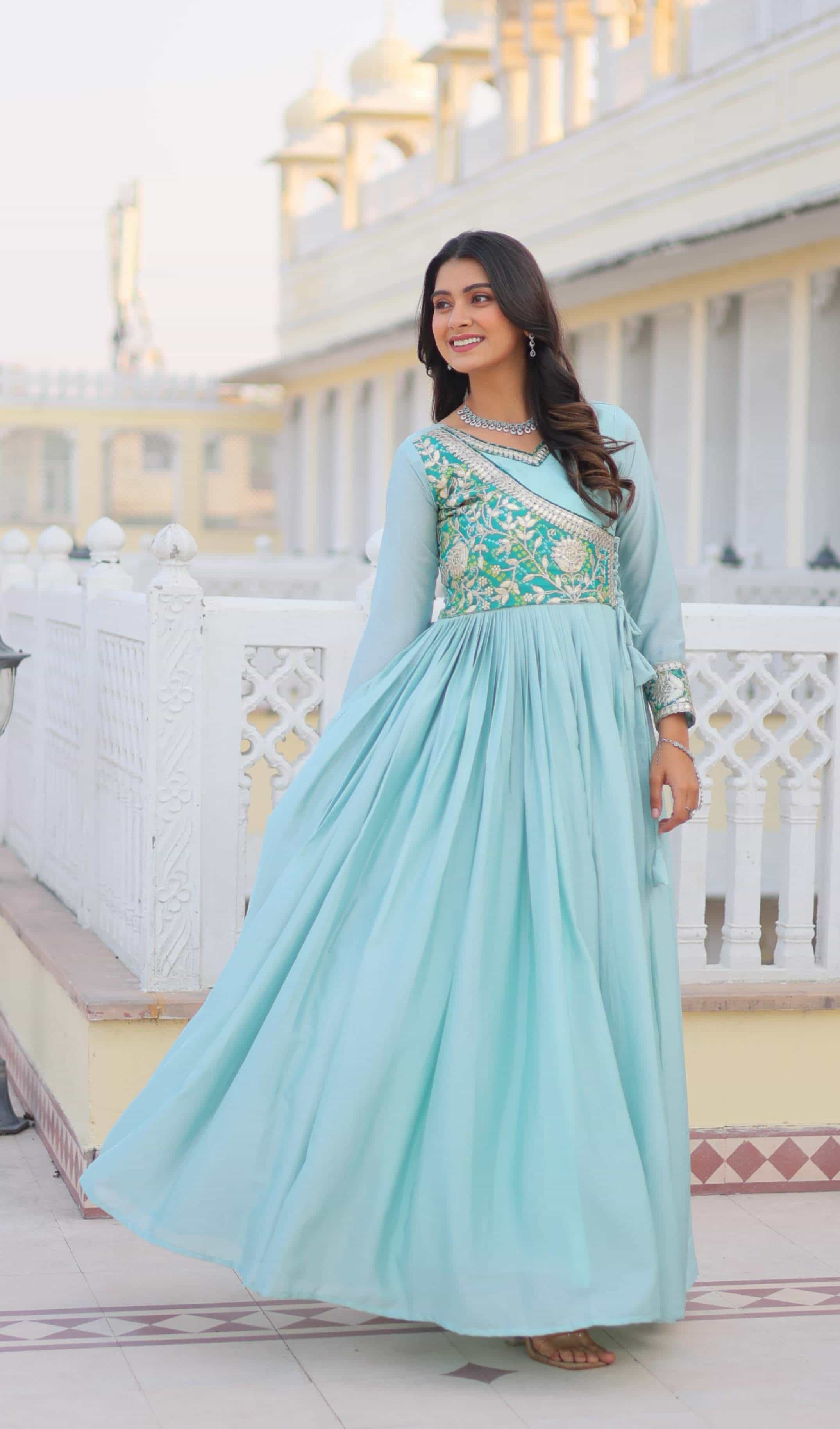 bandhej festive gown