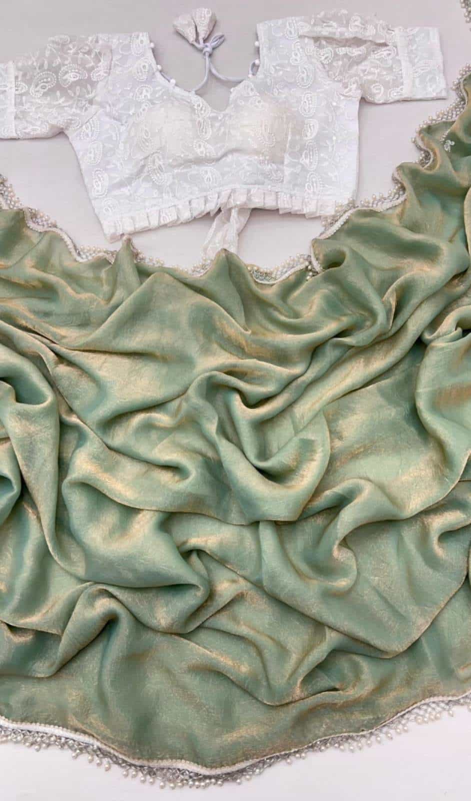 saree with stitched blouse