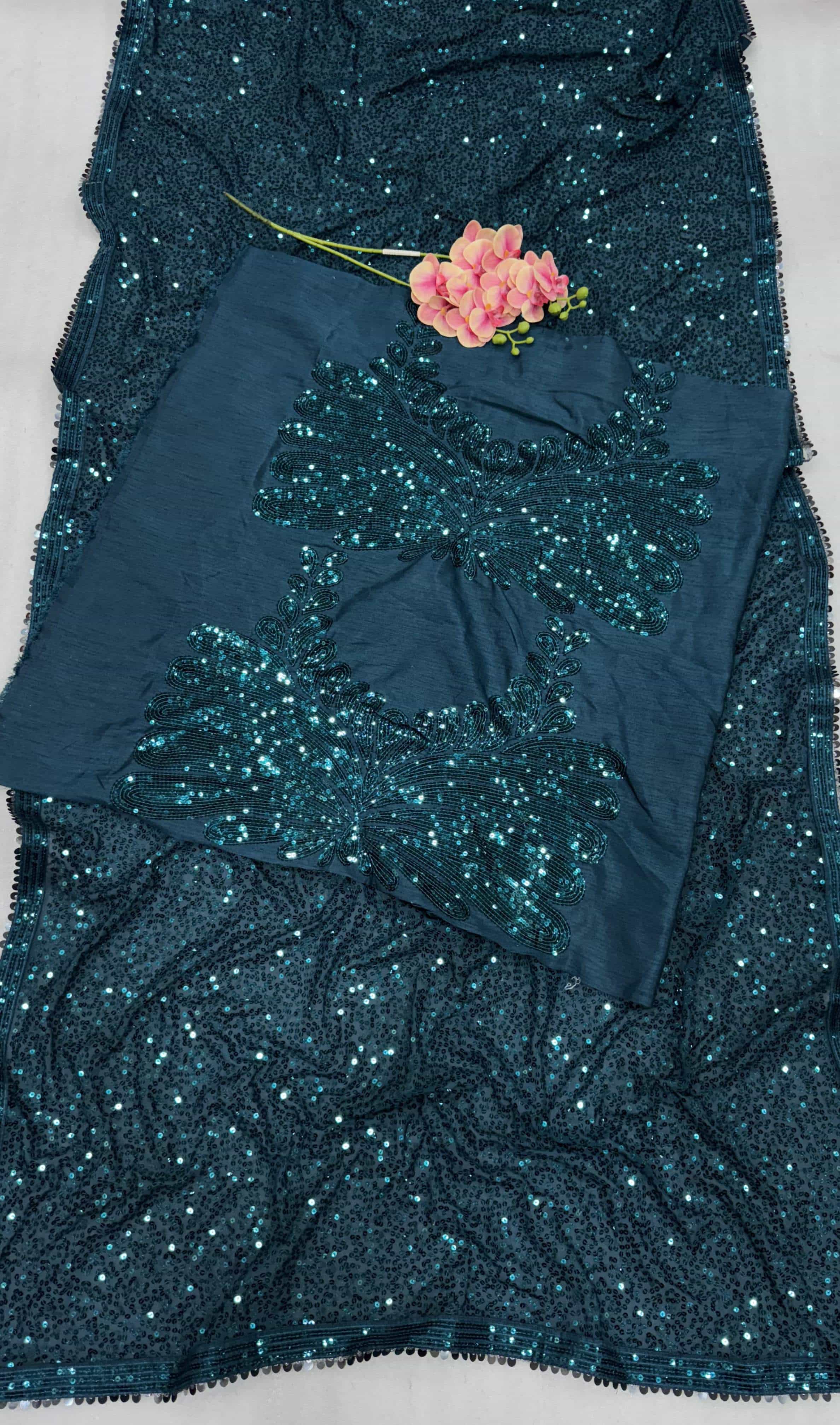 dual lace saree
