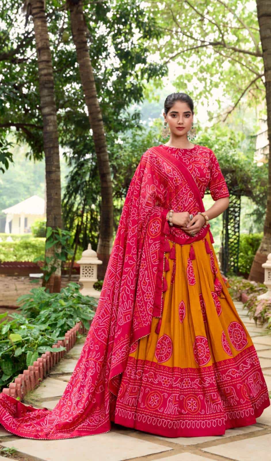 tussar silk lehenga
