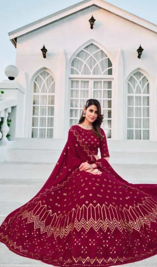 embroidered lehenga