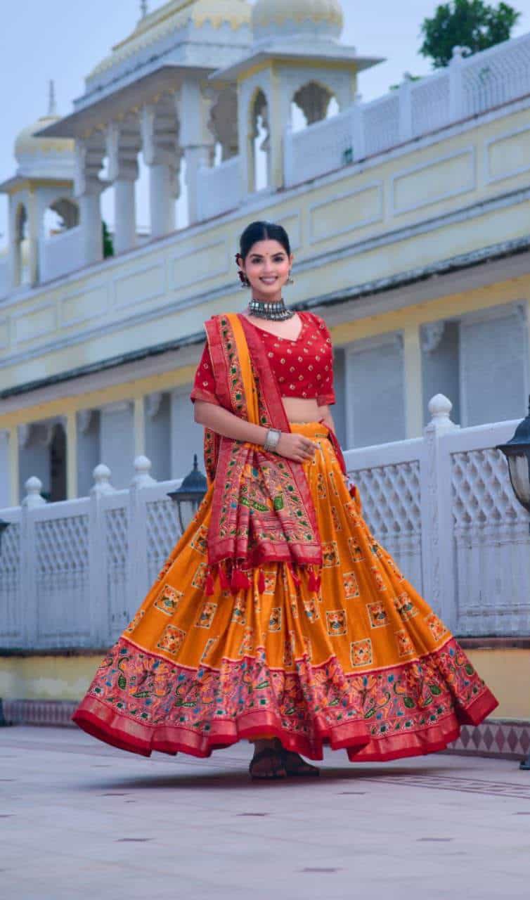 peacock print lehenga