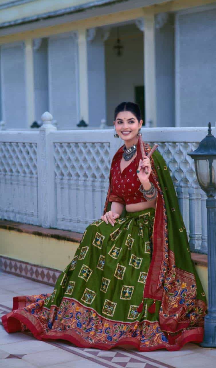 tussar silk lehenga