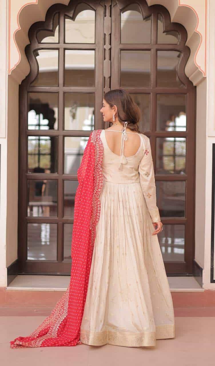 embroidered ethnic gown