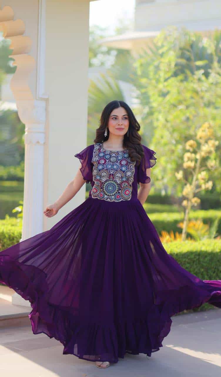 bell sleeve gown
